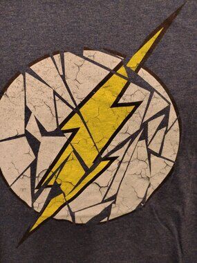 DC Comics The Flash T-Shirt Cracked Lightning Bolt Logo Medium
